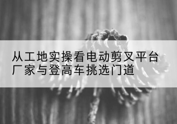 城口电动剪叉升降平台厂家-从工地实操看电动剪叉平台厂家与登高车挑选门道